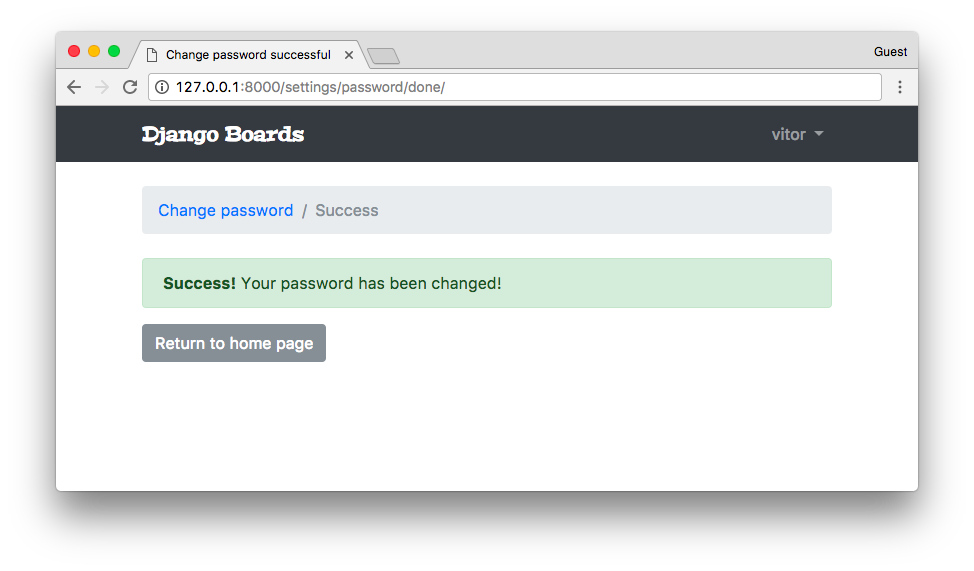 Change Password Successful